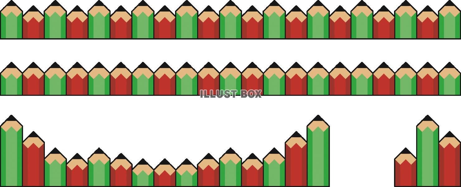 無料イラスト 短い鉛筆のライン色々2