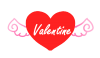 Valentineの文字入りハート　透過png