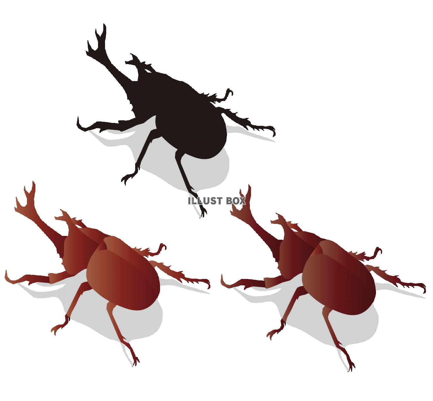 シンプルカブト虫1 ※影付き