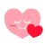 顔のあるハート　透過png