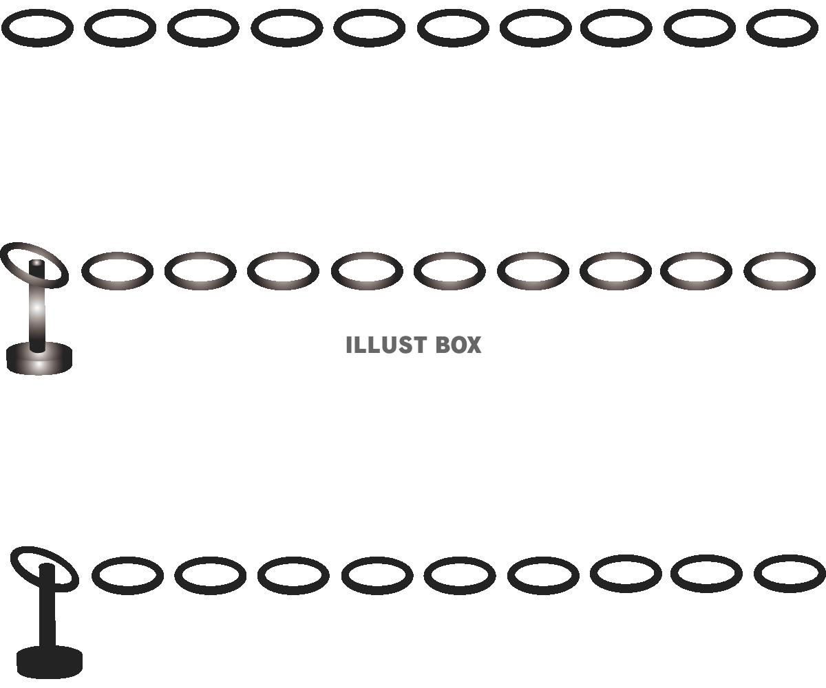 無料イラスト 輪投げライン2 モノクロ
