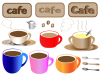 コーヒーカップセット（透過PNG）