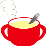 赤いカップスープ（透過PNG&EPS）