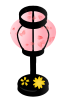 金の桜模様入りぼんぼり　透過png