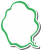 フキダシ(ぐにゃぐにゃ・緑・影付き)