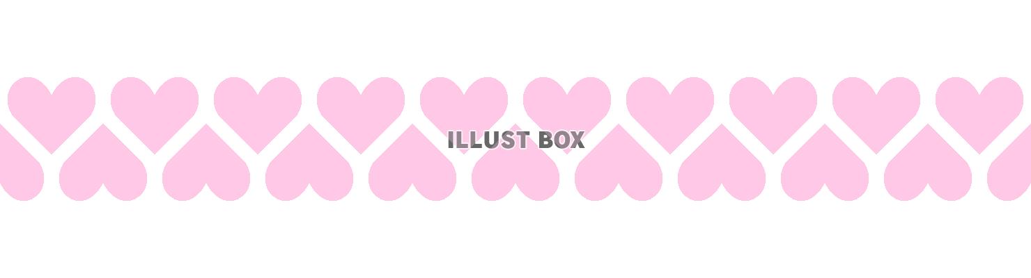 向き合っているハートのライン　ピンク　(透過PNG)