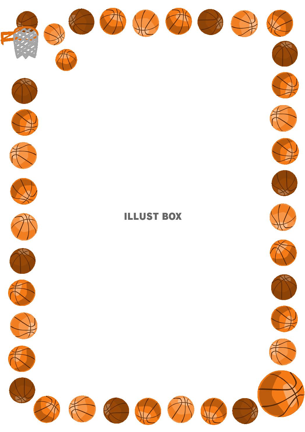 無料イラスト バスケットボールのフレーム 縦