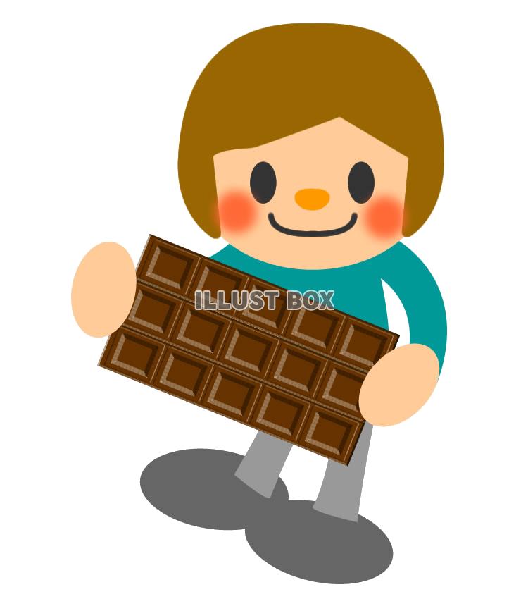 チョコレートを受け取る男の子1・背景透過処理png画像