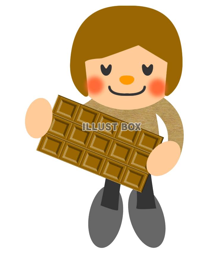 チョコレートを受け取る男の子4・背景透過処理png画像
