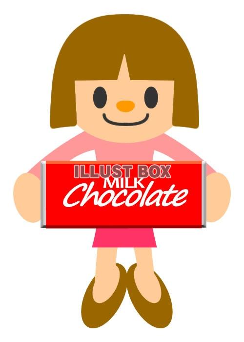 チョコレートをわたそうとしてる女の子1・jpeg画像