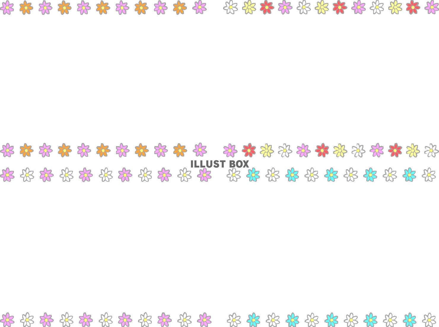 かわいいお花（上下）フレームセット（透過PNG）
