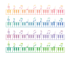 鍵盤と音符のラインセット