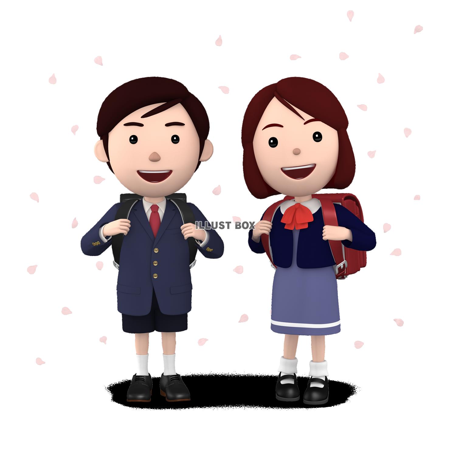 小学生 入学式の男の子と女の子04