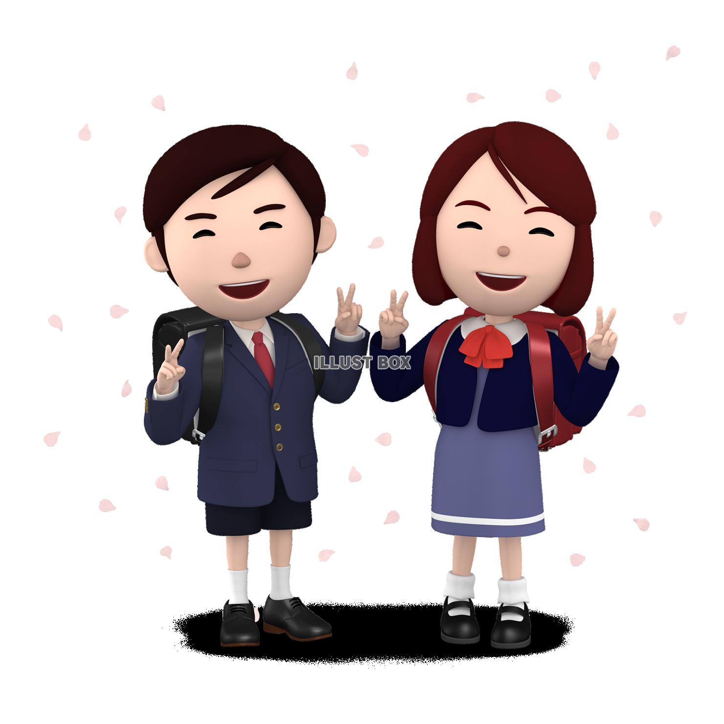 小学生 入学式の男の子と女の子07