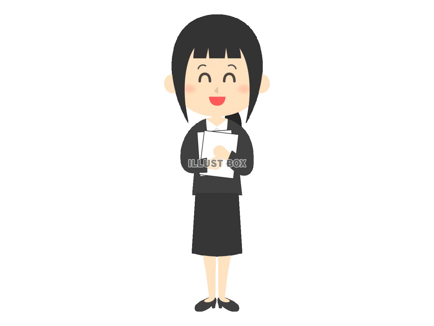 書類を持つ女性