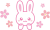 ウサギさんと桜(png透過素材)