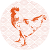 【透過PNG透過png】にわとり鶏鳥類酉年和柄和風日本風ピンク色朱色リアル絵イラ