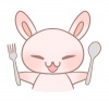 うさぎとスプーンとフォーク