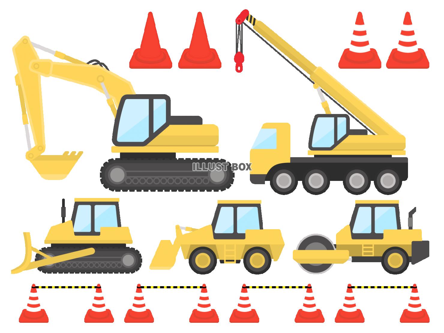 無料イラスト 建設機械のイラストセット