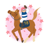 （透過ＰＮＧ)競走馬（桜）