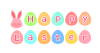 うさぎ付きHappyEasterフォント　透過png