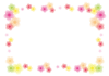 鮮やかな梅（桃）の花フレーム枠透過PNG