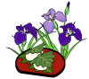 菖蒲の花と柏餅