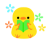 読書をするひよこ　透過png