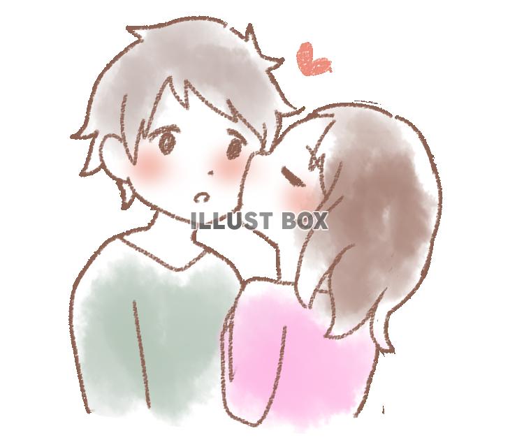 カップル(頬にキス)