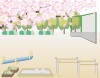 桜の景色・運動場・公園