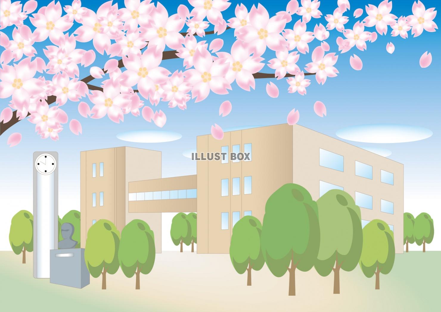 桜の景色・学校・校舎