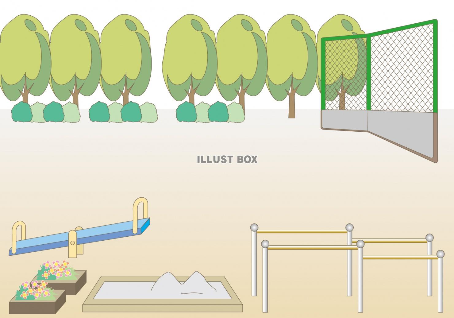 無料イラスト 運動場 公園