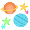 惑星と星　透過png