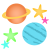 惑星と星　透過png