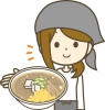 ラーメン店の女性店員(透過PNG)