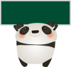 パンダ横長ボード緑
