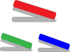 ホチキス（赤・青・緑）