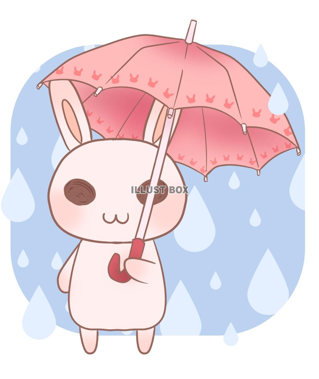 うさぎと雨