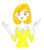女性（指さし）