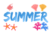 summerロゴと貝　透過png