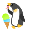 無料イラスト 丸っこいペンギン 親子 01 透過png