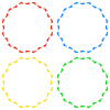 足跡のフレーム　円形　カラー　(透過PNG) (ZIP)