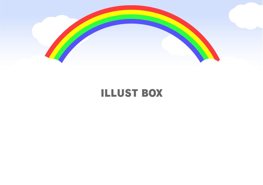 シンプルな虹（4色の虹）メッセージカード【透過PNG】