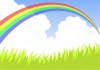 草原と虹の橋（4色の虹）