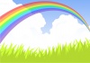 草原と虹の橋（7色の虹）