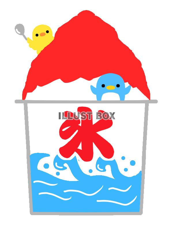 無料イラスト ペンギンとヒヨコと氷 透過png