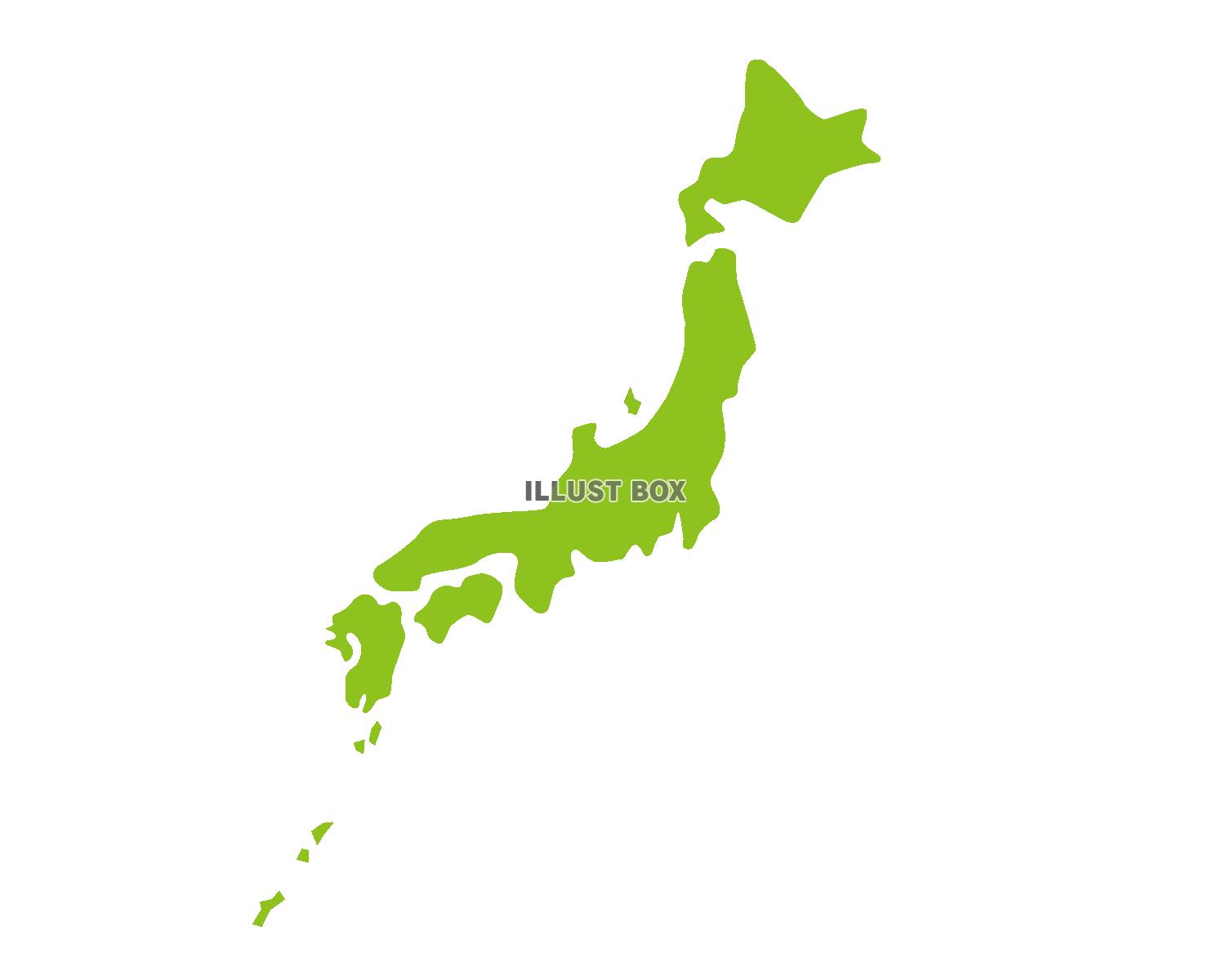 日本地図　透過(PNG）とベクター（EPS）データ