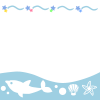 イルカ波フレーム　透過png