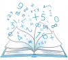 算数数学参考書教科書開くノート数学の教科書算数の教科書数式ポストカードグリーティ