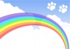 雲海と虹の橋と肉球（虹半透明版）